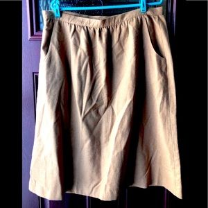 🪁Vtg Wool Blend Taupe Tan Dark Academia Skirt NWT
